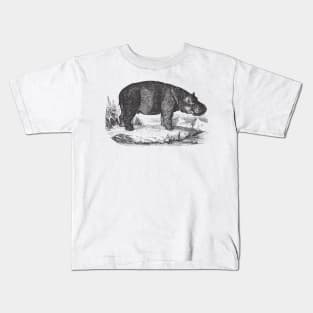 Hippo Nature Drawing Kids T-Shirt